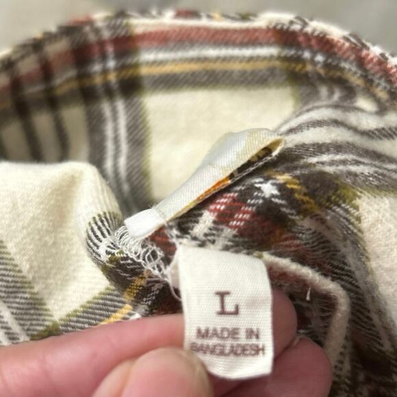 Mudd Y2K Cream Plaid Pleated Micro Mini Skirt Preppy Schoolgirl Coquette GrungeL - Picture 8 of 11